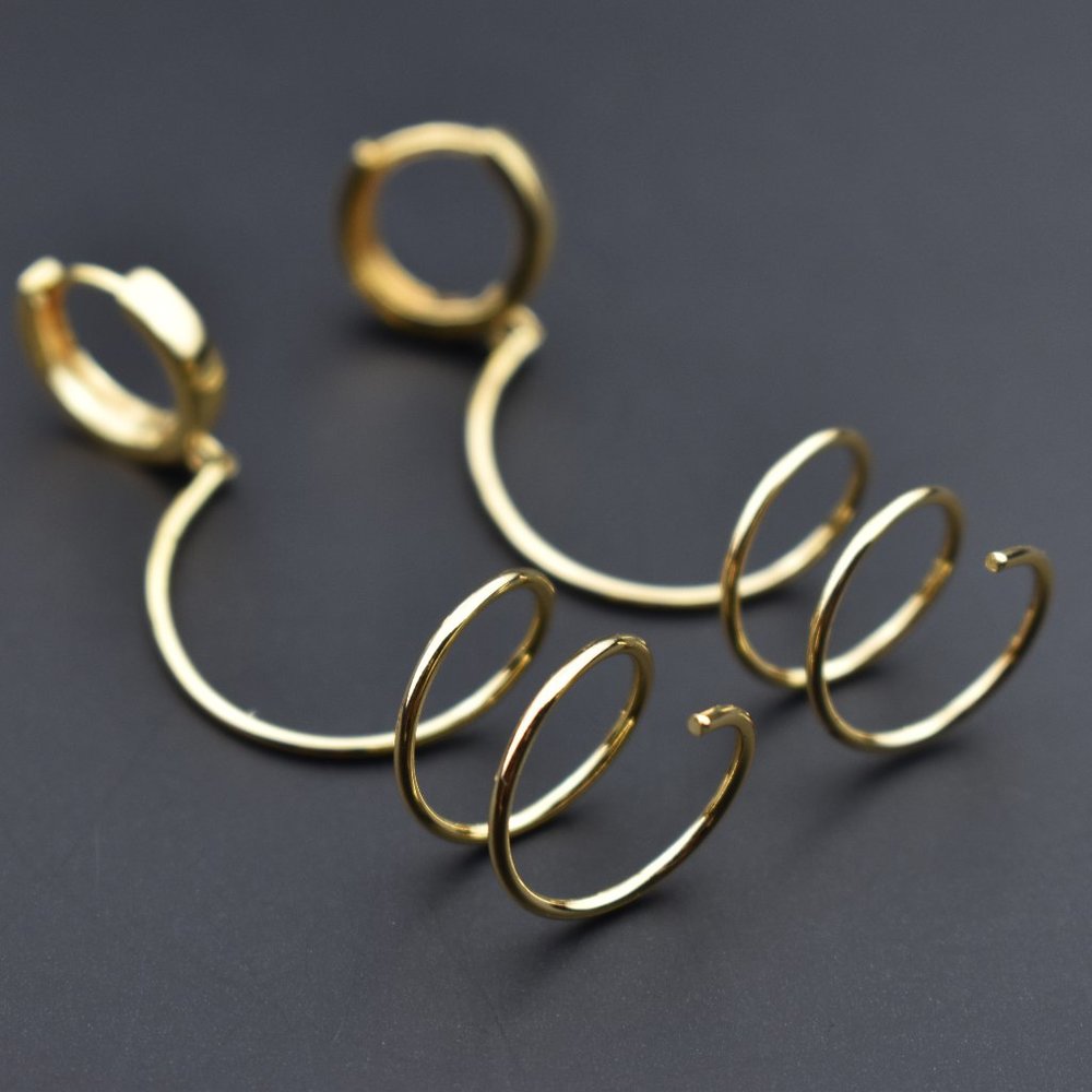 Unusual fancy party earrings, cool unmatched earrings dangle